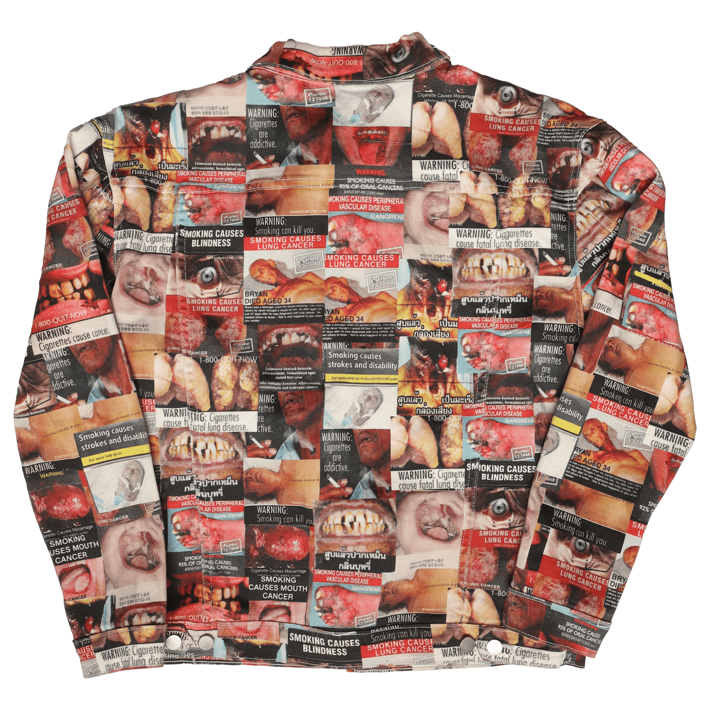 Cigarette Warning Denim Jacket