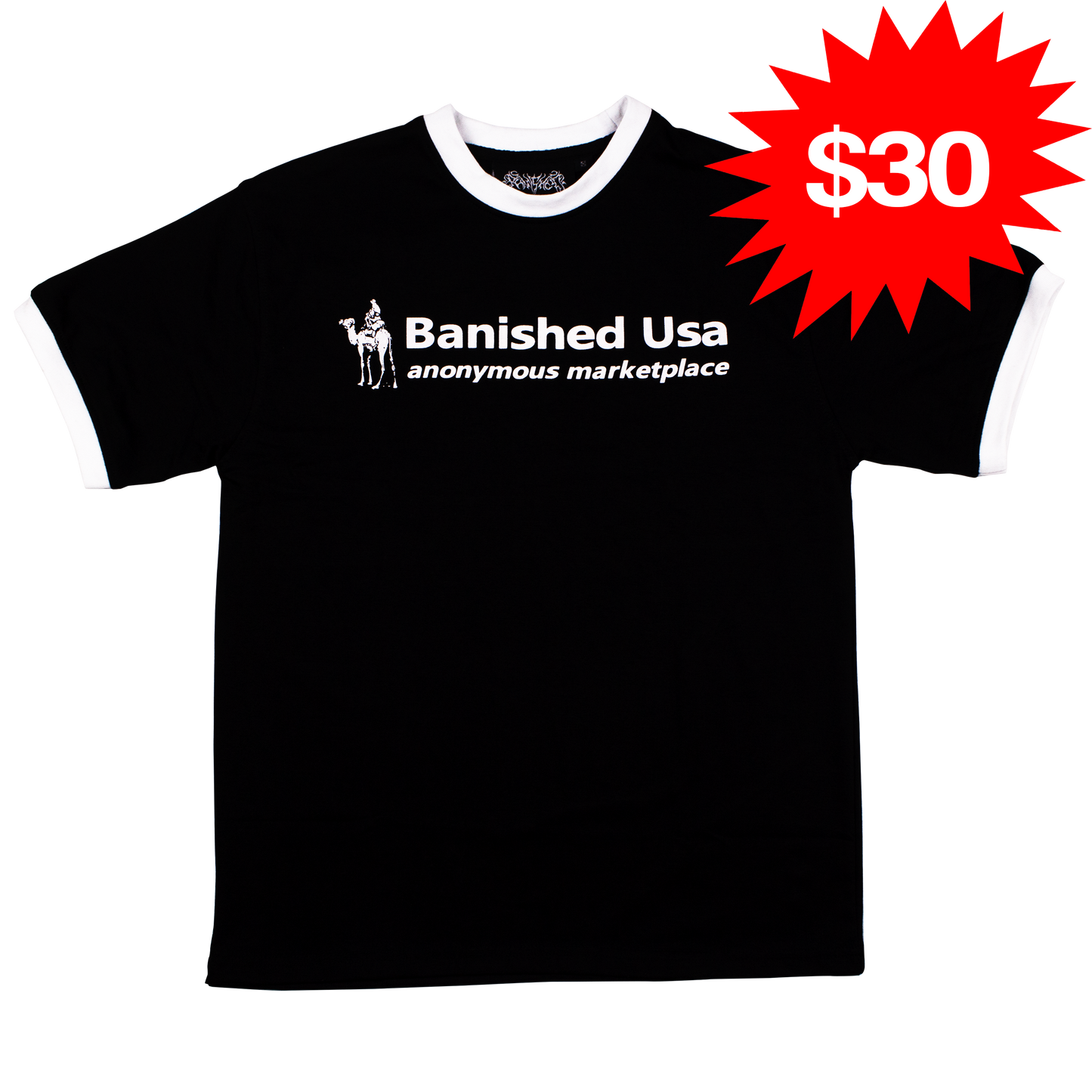 Banished Road Ringer Tee (White & Black)