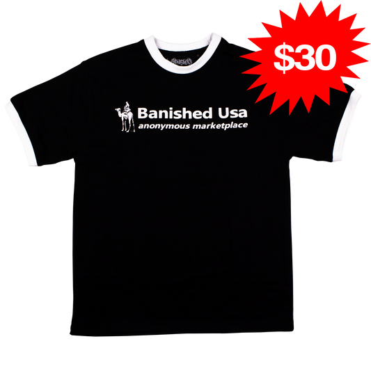 Banished Road Ringer Tee (White & Black)